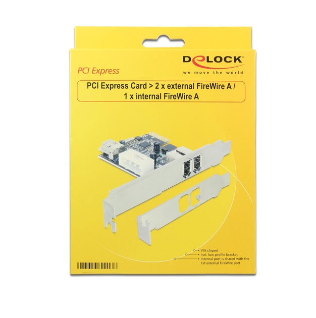 Bekijk afbeelding 2 van Delock PCIExpress to 2x Firewire extern + 1x Firewire int.